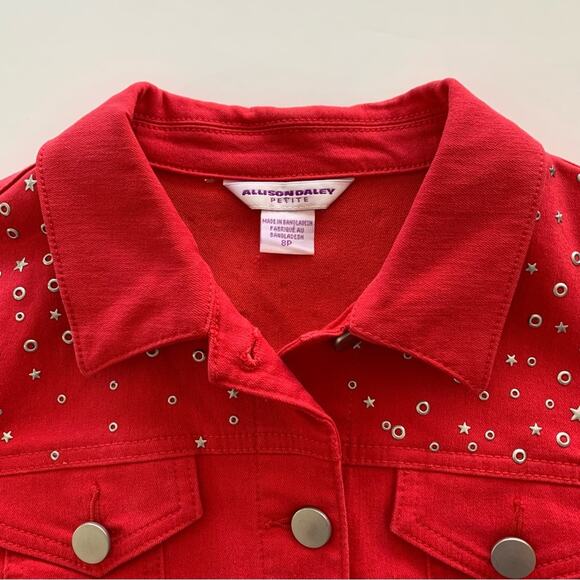 Via Penny Lane Reworked | Backstreet Boys Y2K Graphic Red Star Studded Jacket 8P - Picture 3 of 8